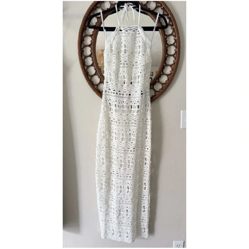 Revolve Rumer white crochet beach cover up XS - Picture 1 of 10